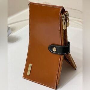 ANDOILT Genuine polished leather women’s long wallet, New without tag.